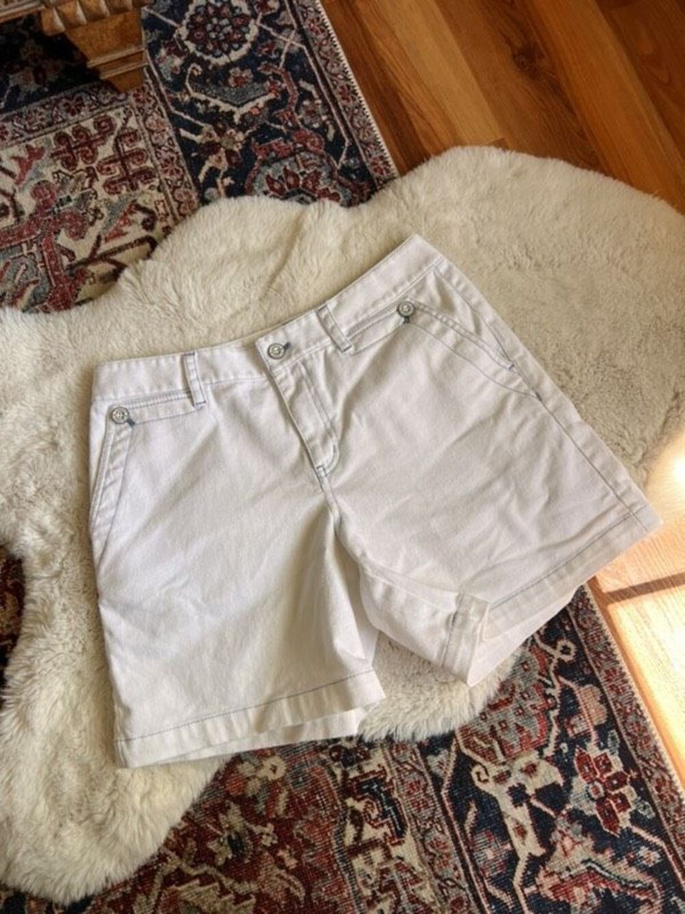Vintage 90s Ralph Lauren Jeans Co. White Jean Denim Shorts Size 8